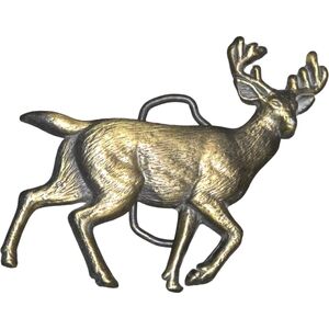 Vintage Siskiyou Pewter Deer Belt Buckle Stag Wildlife Hunting 4174 Late 80's